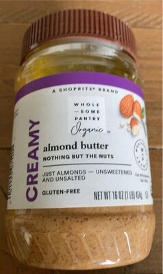 Organic, Creamy Almond Butter, Creamy