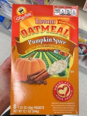 Pumpkin Spice Instant Oatmeal, Pumpkin Spice