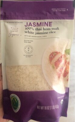 Organic, White Jasmine 100% Thai Hom Mali Rice, White Jasmine