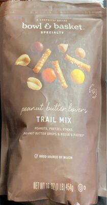 Specialty, Chocolate Peanut Butter Lovers Peanuts, Pretzel Sticks, Peanut Butter Drops & Reese's Pieces Trail Mix, Chocolate Peanut Butter Lovers
