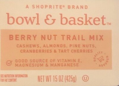 Berry Nut Cashews, Almonds, Pine Nuts, Cranberries & Tart Cherries Trail Mix, Berry Nut