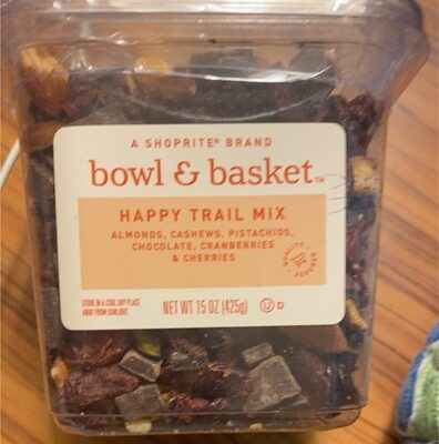 Happy Almonds, Cashews, Pistachios, Chocolate, Cranberries & Cherries Trail Mix, Happy