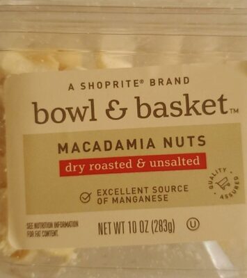 Dry Roasted & Unsalted Macadamia Nuts, Dry Roasted & Unsalted