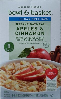 Apples & Cinnamon Sugar Free Instant Oatmeal, Apples & Cinnamon