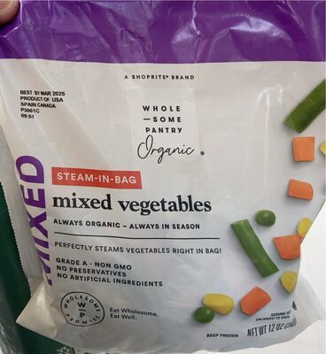 Organic, Mixed Steam-In-Bag Vegetables, Mixed