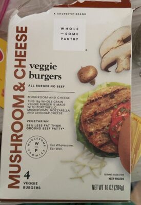 Mushroom & Cheese Veggie Burgers, Mushroom & Cheese