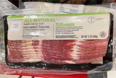 Hardwood Smoked Uncured Bacon, Hardwood Smoked