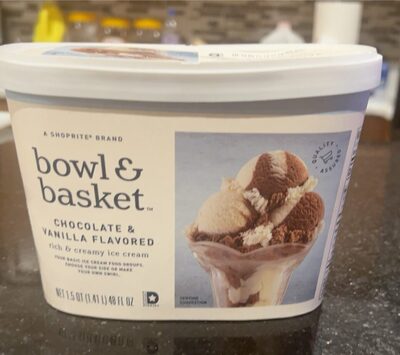 Chocolate & Vanilla Flavored Rich & Creamy Ice Cream, Chocolate & Vanilla