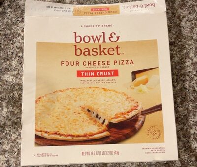 Four Cheese Mozzarella, Asiago, Parmesan & Romano Cheeses Thin Crust Pizza, Four Cheese