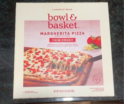Margherita Mozzarella Cheese, Tomatoes, Basil, Parmesan Cheese & Tomato Basil Sauce Thin Crust Pizza, Margherita