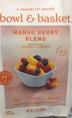 Mango Berry Mango Chunks, Raspberries, Blueberries Blend, Mango Berry