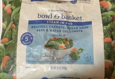 Steam In Bag Broccoli, Carrots, Sugar Snap Peas & Water Chestnuts