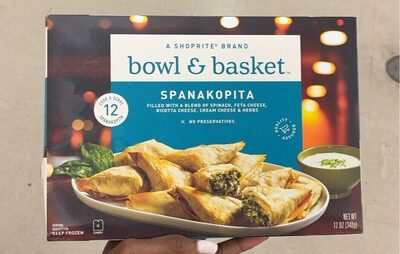Spanakopita Filled With A Blend Of Spinach, Feta Cheese, Ricotta Cheese, Cream Cheese & Herbs, Spinach, Feta Cheese, Ricotta Cheese, Cream Cheese & Herbs