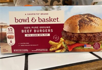 80% Lean/20% Fat 100% Pure Ground Beef Burgers