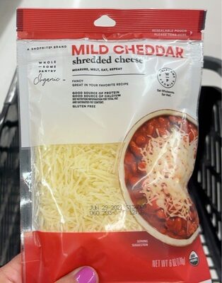Organic, Mild Cheddar Shredded Cheese, Mild Cheddar