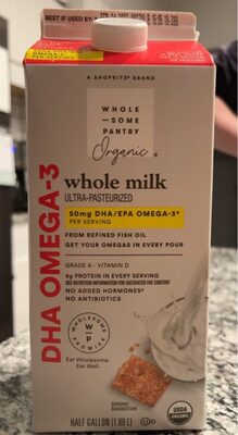 Organic, Dha Omega-3 Whole Milk