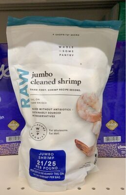 Peeled & Deveined, Tail On Jumbo Cleaned Raw Shrimp