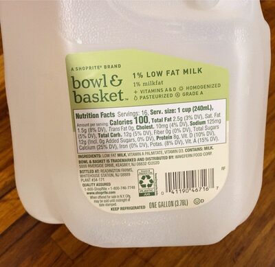 1% Low Fat Milk
