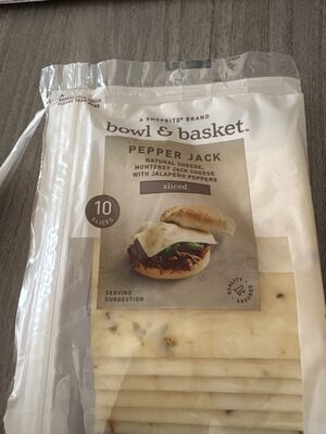 Pepper Jack Monterey Jack Sliced Cheese With Jalapeno Peppers, Pepper Jack