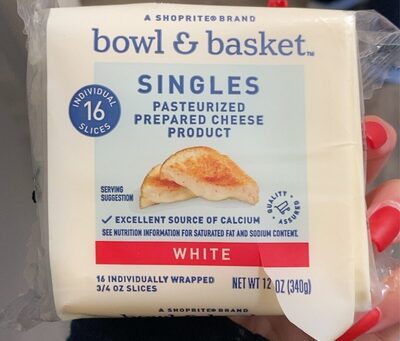 White Pasteurized Prepared Cheese Product Singles, White