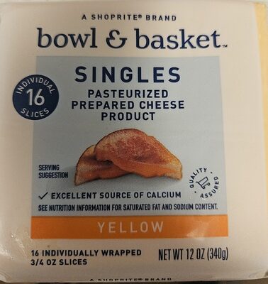 Yellow Pasteurized Prepared Cheese Product Singles, Yellow