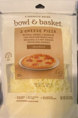2 Cheese Blend Of Low-Moisture Whole Milk Mozzarella & Not Smoked Provolone Cheeses Pizza, 2 Cheese