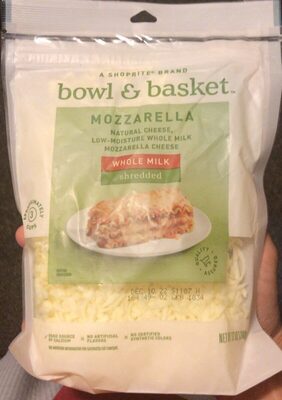 Mozzarella Low-Moisture Whole Milk Shredded Cheese, Mozzarella