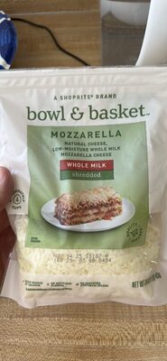 Mozzarella Low-Moisture Whole Milk Shredded Cheese, Mozzarella