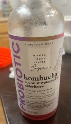 Organic, Coconut Watermelon Elderberry Probiotic Kombucha, Coconut Watermelon Elderberry