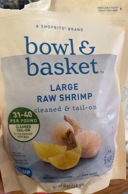 Cleaned & Tail-On Large Raw Shrimp