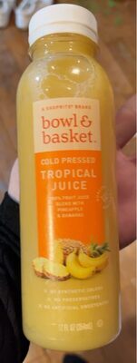 Tropical Cold Pressed 100% Fruit Juice Blend With Pineapple & Bananas, Tropical
