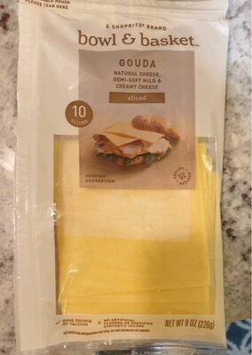 Gouda Semi-Soft Mild & Creamy Sliced Cheese, Gouda