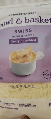 Swiss Finely Shredded Natural Cheese, Swiss