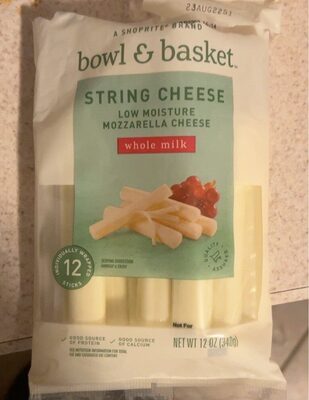 Mozzarella Low-Moisture Whole Milk String Cheese, Mozzarella