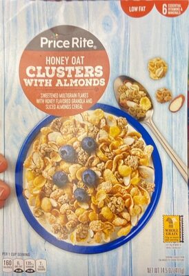 Honey Oat Clusters With Almonds Sweetened Multigrain Flakes With Honey Flavored Granola And Sliced Almonds Cereal, Honey Oat Clusters With Almonds