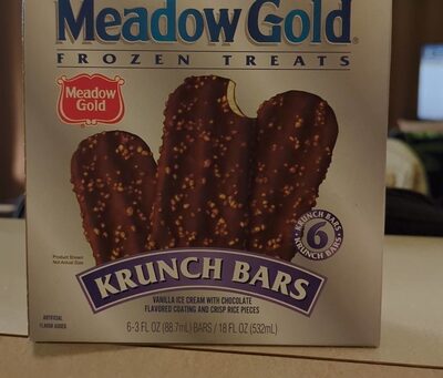 Vanilla Ice Cream With Chocolate Flavored Coating And Crisp Rice Pieces Krunch Bars, Vanilla