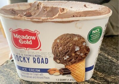 Rocky Road Chocolate Ice Cream With Mini Marshmallows And Almond Pieces, Rocky Road