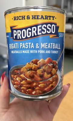 Progresso Rich & Hearty Rigati & Meatball Soup