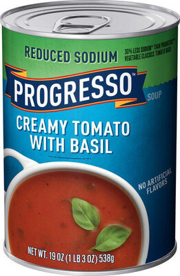 Progresso Reduced Sodium Creamy Tomato with Basil Canned Soup