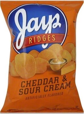 Jays Ridges Potato Chips, Cheddar and Sour Cream, 10 Oz Bag