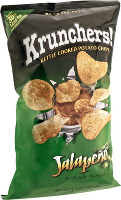 Krunchers! Kettle Cooked Potato Chips, Jalapeno Flavored Chips, 8 Oz Bag
