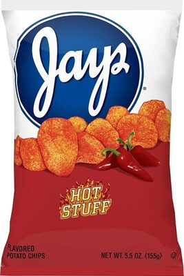 Jays Hot Stuff Potato Chips, 5.5 Oz Bag