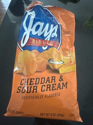 Jays Ridges Cheddar & Sour Cream Flavored Potato Chips, 8 Oz Bag