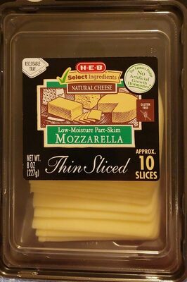 Mozzarella Low-Moisture Part-Skim Thin Sliced Cheese, Mozzarella