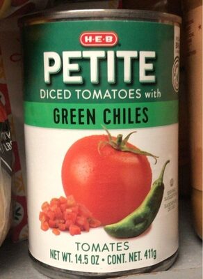 Petite Diced Tomatoes With Green Chiles, Green Chiles
