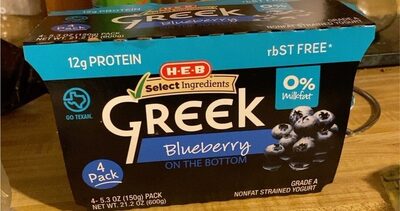 Blueberry On The Bottom Greek Nonfat Strained Yogurt, Blueberry