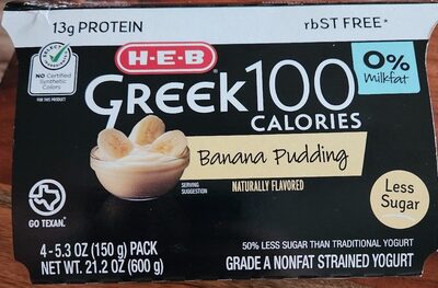 Banana Pudding Greek 100 Calories Nonfat Strained Yogurt, Banana Pudding