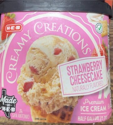 Creamy Creations, Strawberry Cheesecake Premium Ice Cream, Strawberry Cheesecake