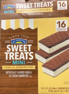 Vanilla Ice Cream Sweet Treats Mini Sandwiches, Vanilla