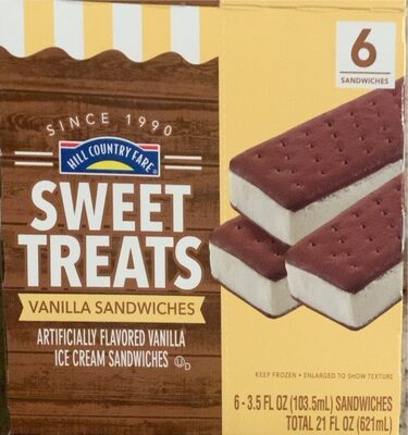Vanilla Ice Cream Sweet Treats Sandwiches, Vanilla